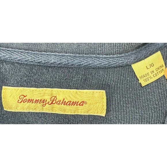 Tommy Bahama Men's 1/4 Zip Blue Regular Fit Long Sleeve Sweater - Size L - Picture 3 of 3